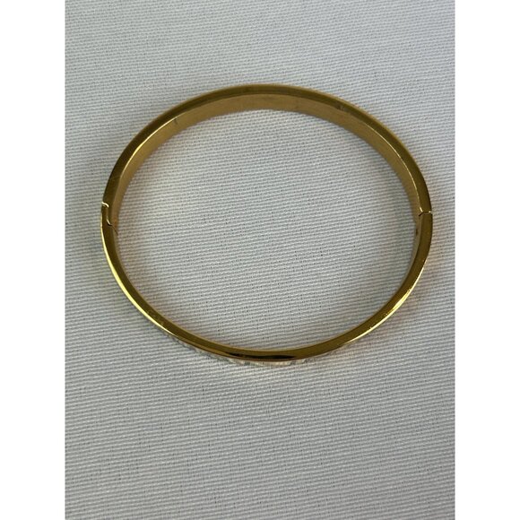 Gold Tone Trust In God Infinitely Hinged Bangle Bracelet Cross Details - Picture 6 of 7
